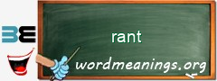 WordMeaning blackboard for rant